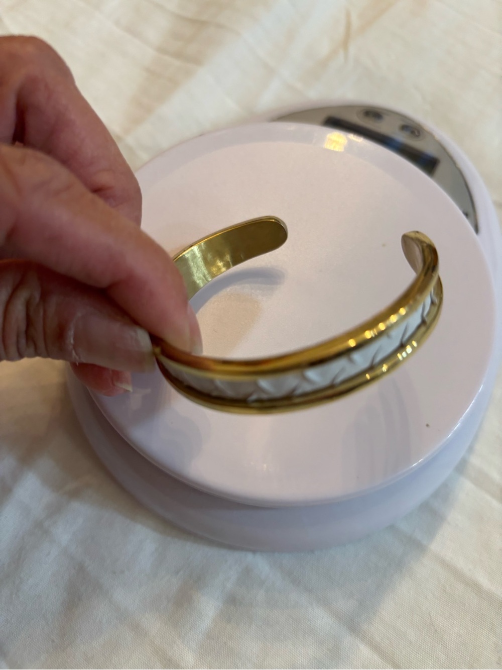Taylor And Tessier Aspen Python Gold Plated Over Brass Cuff Bracelet